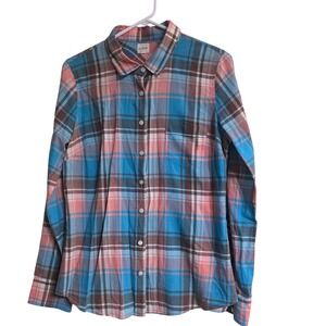J Crew Women's Plaid Button Down Shirt Long Sleeve Size M Multicolor